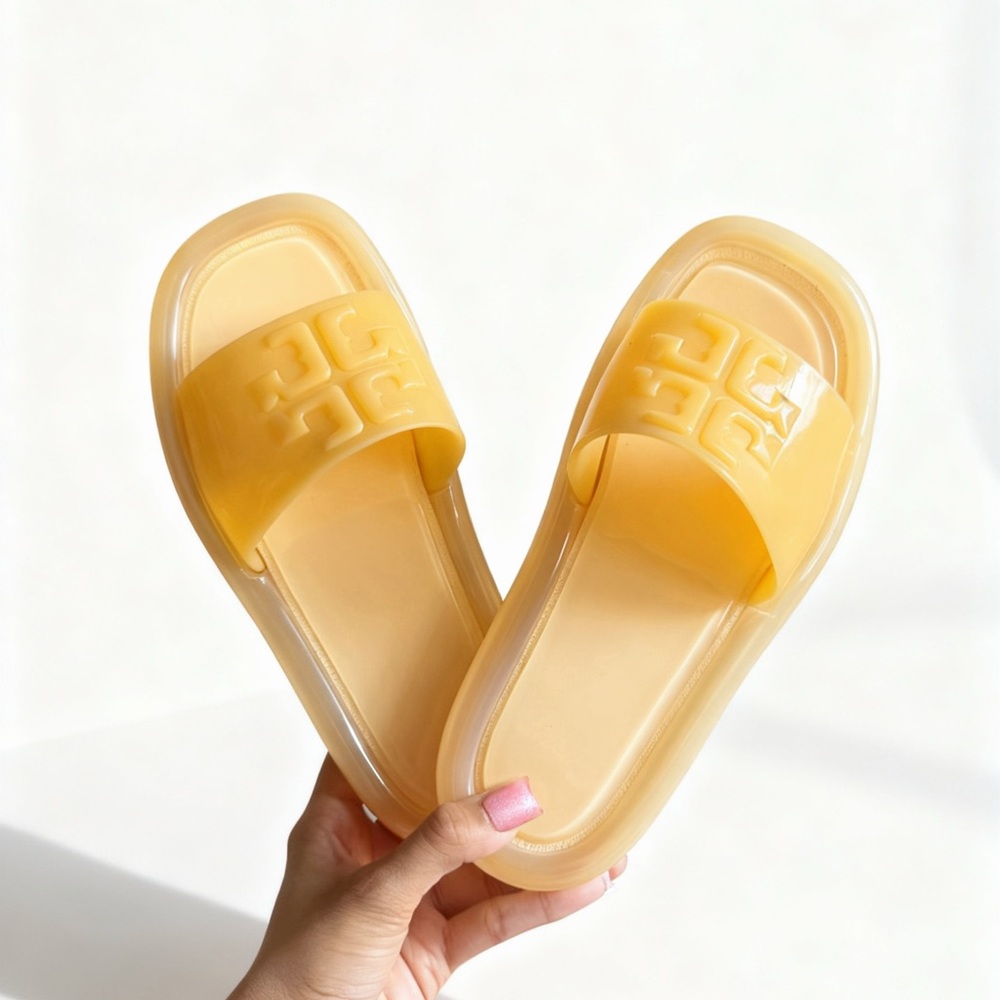Tory Burch Peach Jelly Slide Sandals